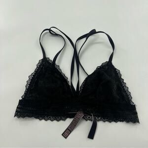 Victoria’s Secret Black Lace Unlined Bralette Sexy Strappy